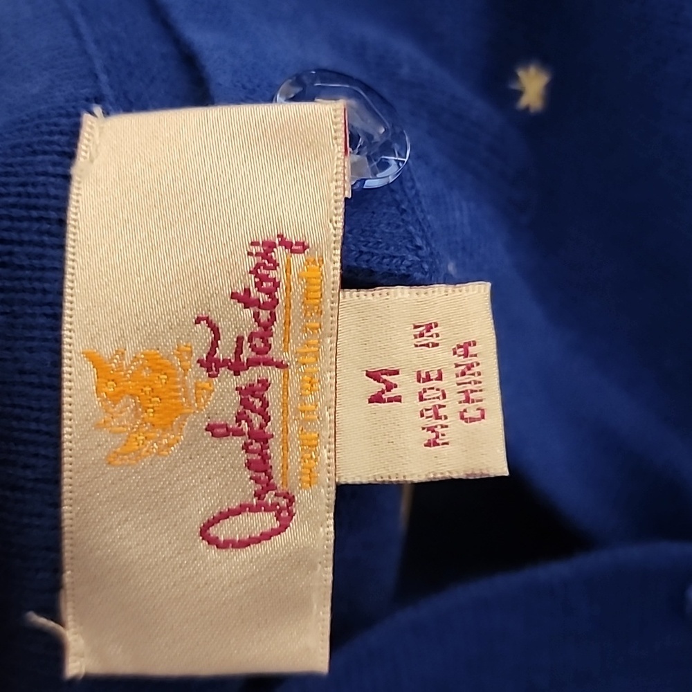 Quacker Factory Royal Blue Embellished Angels Knit Cardigan Cardigan Size Med - Picture 2 of 7